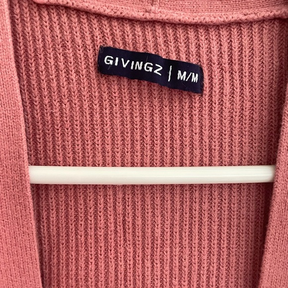 Pink Open Front Cardigan - Picture 2 of 2